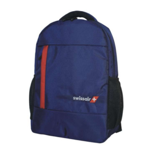 Navy Blue Backpack with Red Accent