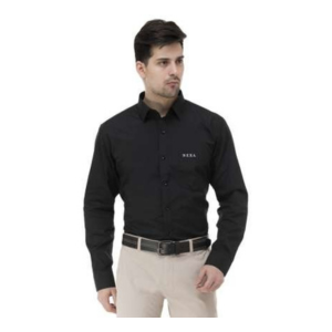 Jet Noir Premium Poly Cotton Black Shirt