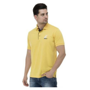 Sunny Glow with Sleek Black Placket T-Shirt- Verbose Range Polo