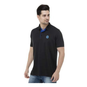Jet Black with Royal Blue Accent T-Shirt- luxury Polo